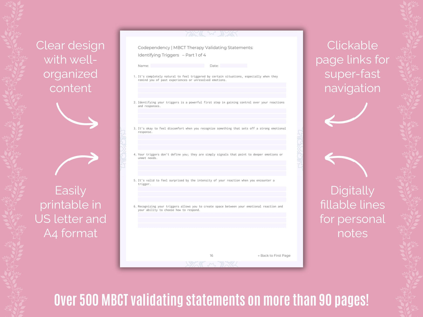 Codependency Mindfulness-Based Cognitive Therapy (MBCT) Counseling Templates