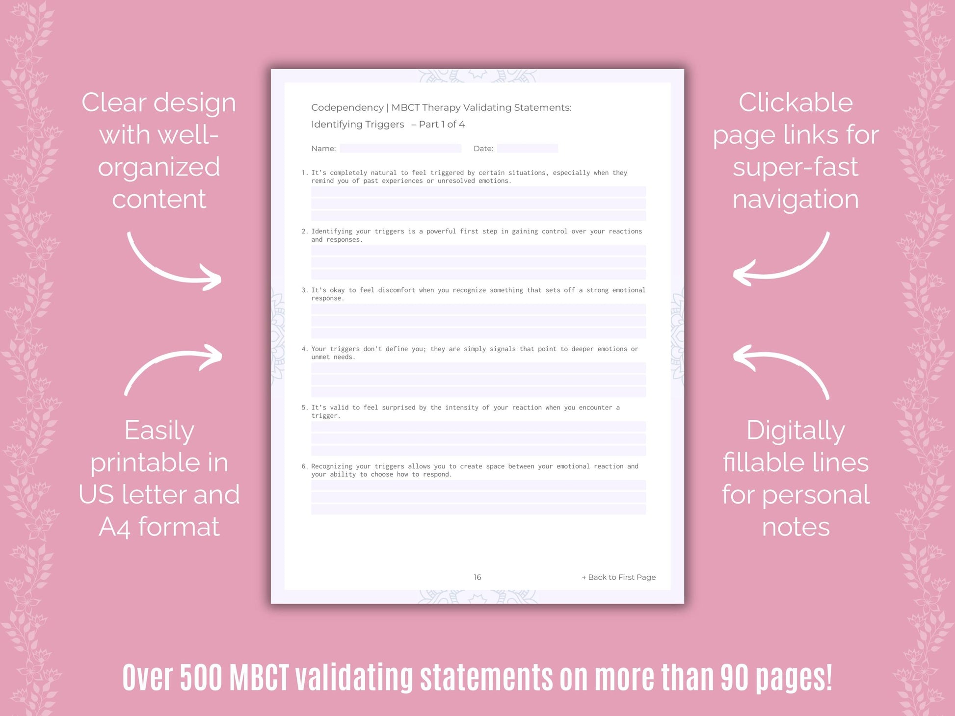 Codependency Mindfulness-Based Cognitive Therapy (MBCT) Counseling Templates
