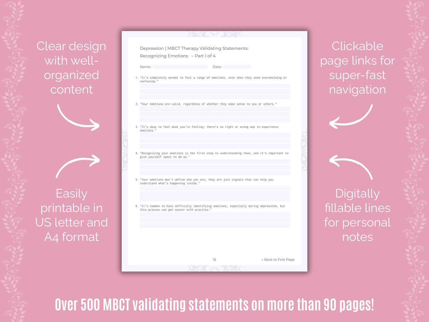 Depression Mindfulness-Based Cognitive Therapy (MBCT) Counseling Templates