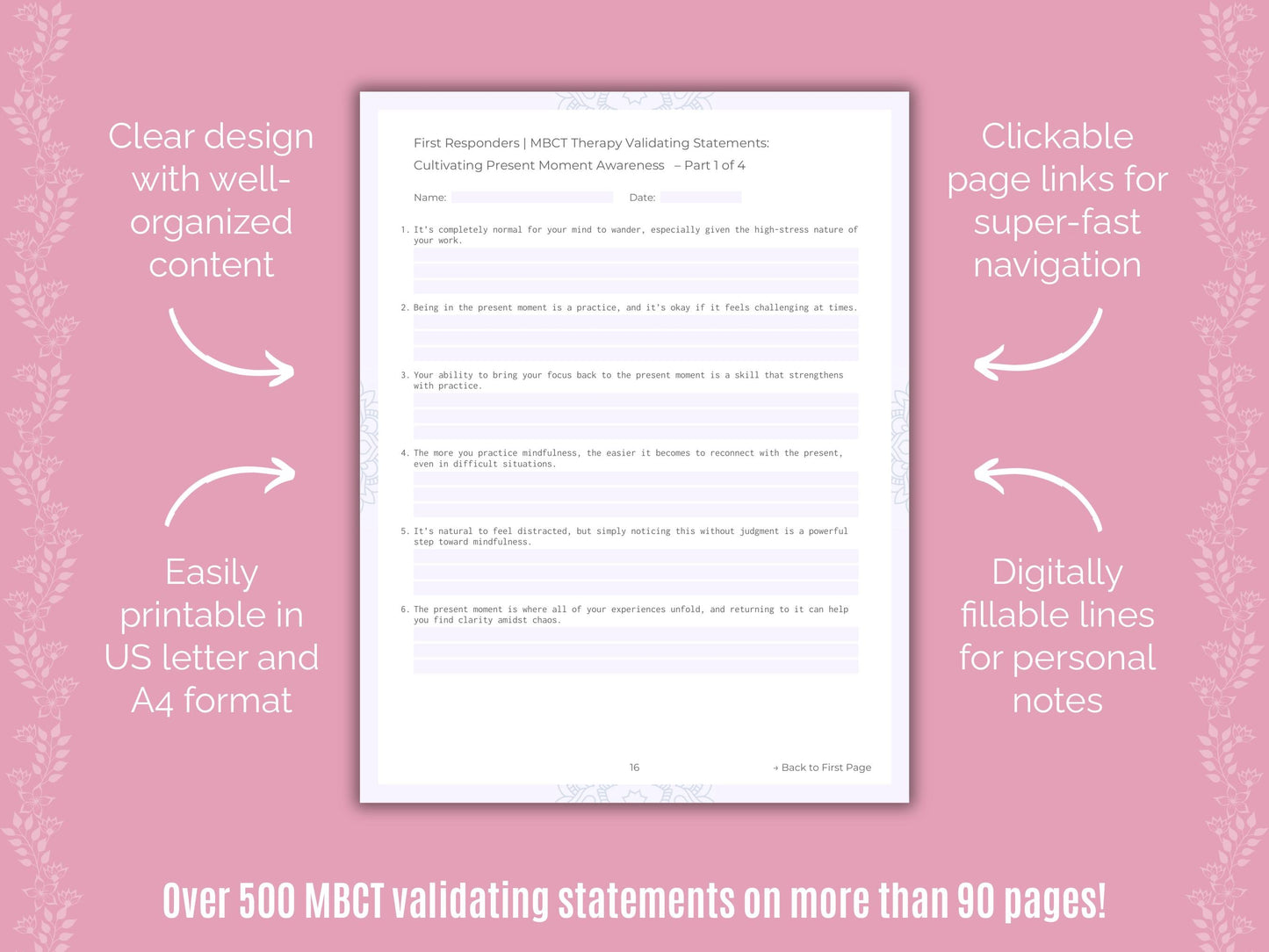 First Responders Mindfulness-Based Cognitive Therapy (MBCT) Counseling Templates