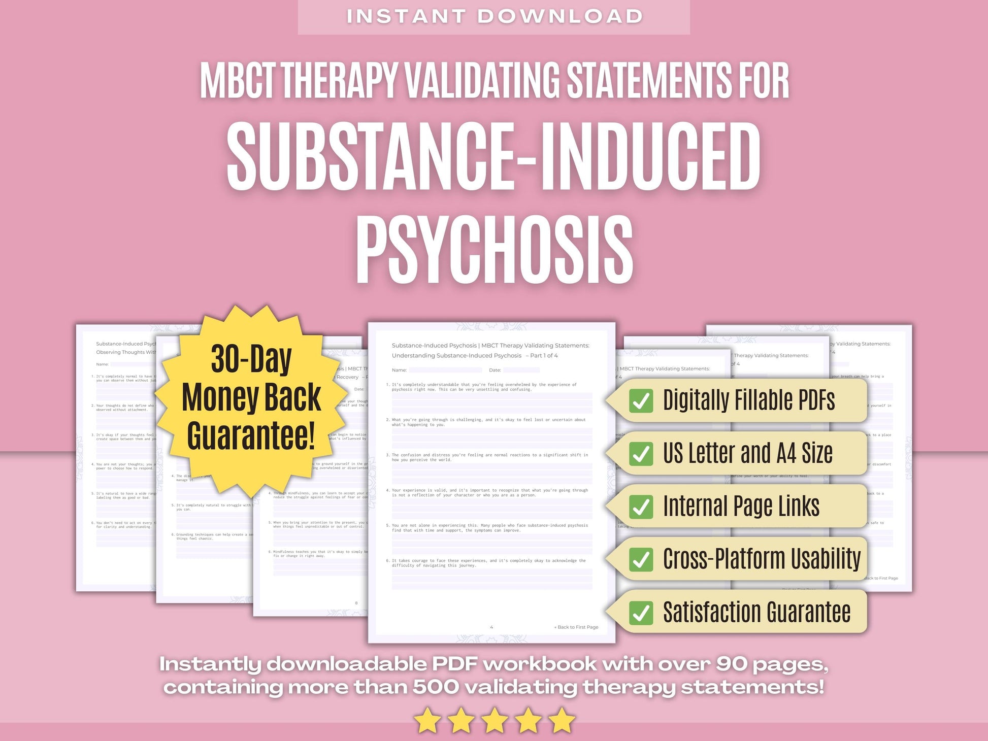 Substance-Induced Psychosis Mindfulness-Based Cognitive Therapy (MBCT) Psychology Workbooks