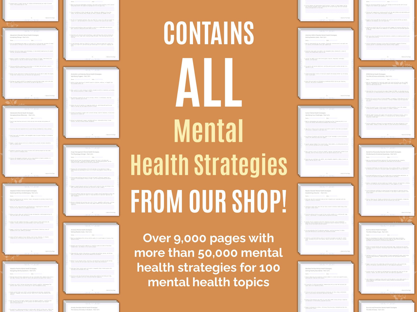 Mental Health Strategies Therapist Worksheets