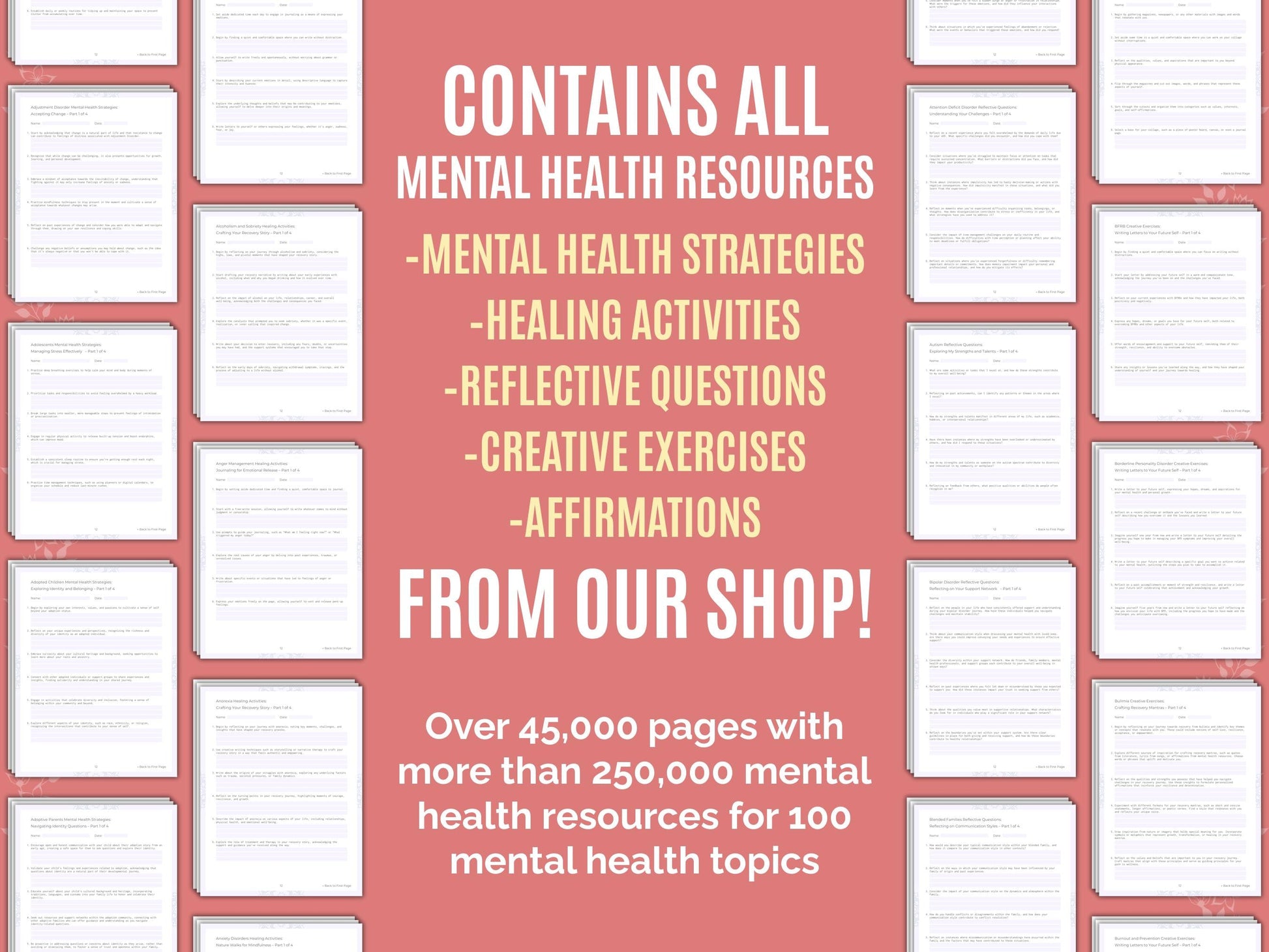 Mental Health Therapist Worksheets