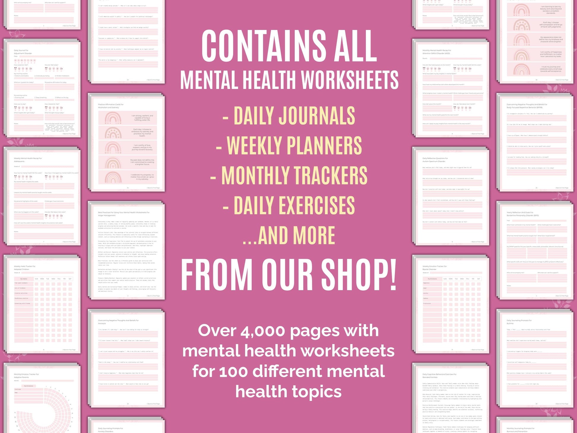 Mental Health Therapist Worksheets