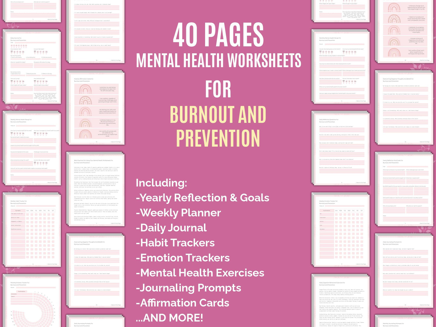 Mental Health Therapist Worksheets