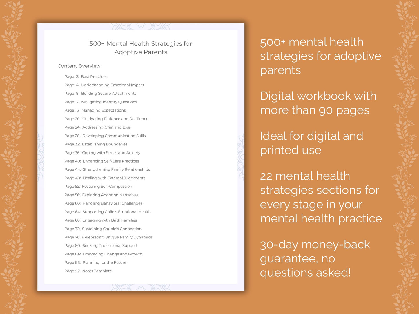 Adoptive Parents Mental Health Therapist Worksheets