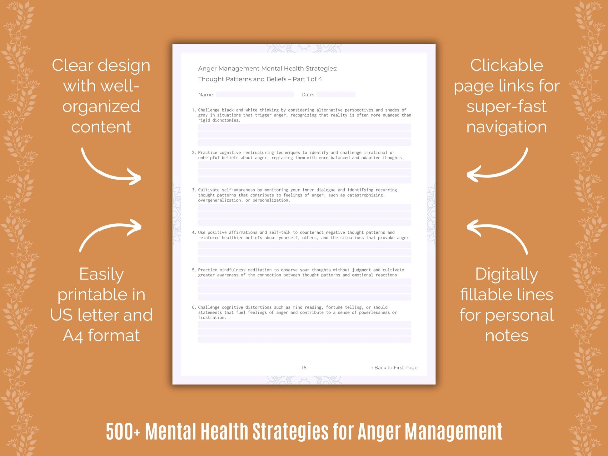 Anger Management Mental Health Counseling Templates