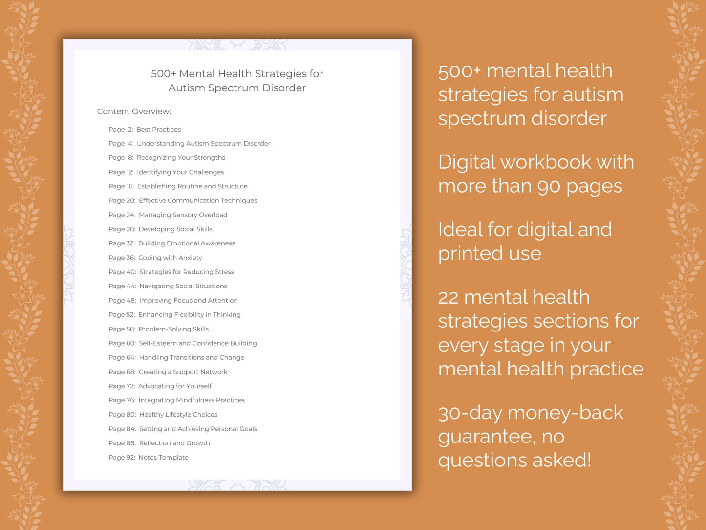 Autism Spectrum Disorder Mental Health Therapist Worksheets