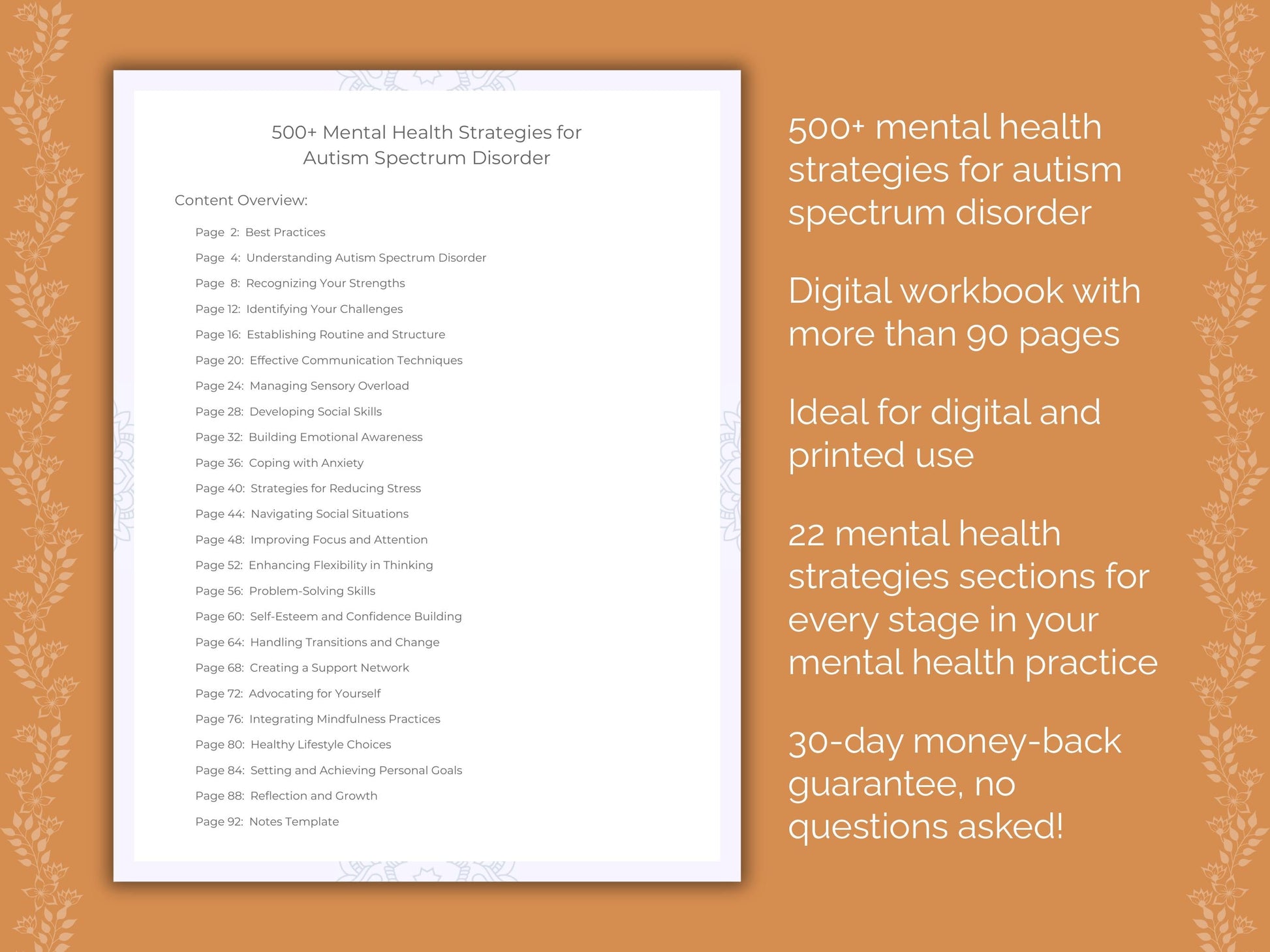 Autism Spectrum Disorder Mental Health Therapist Worksheets