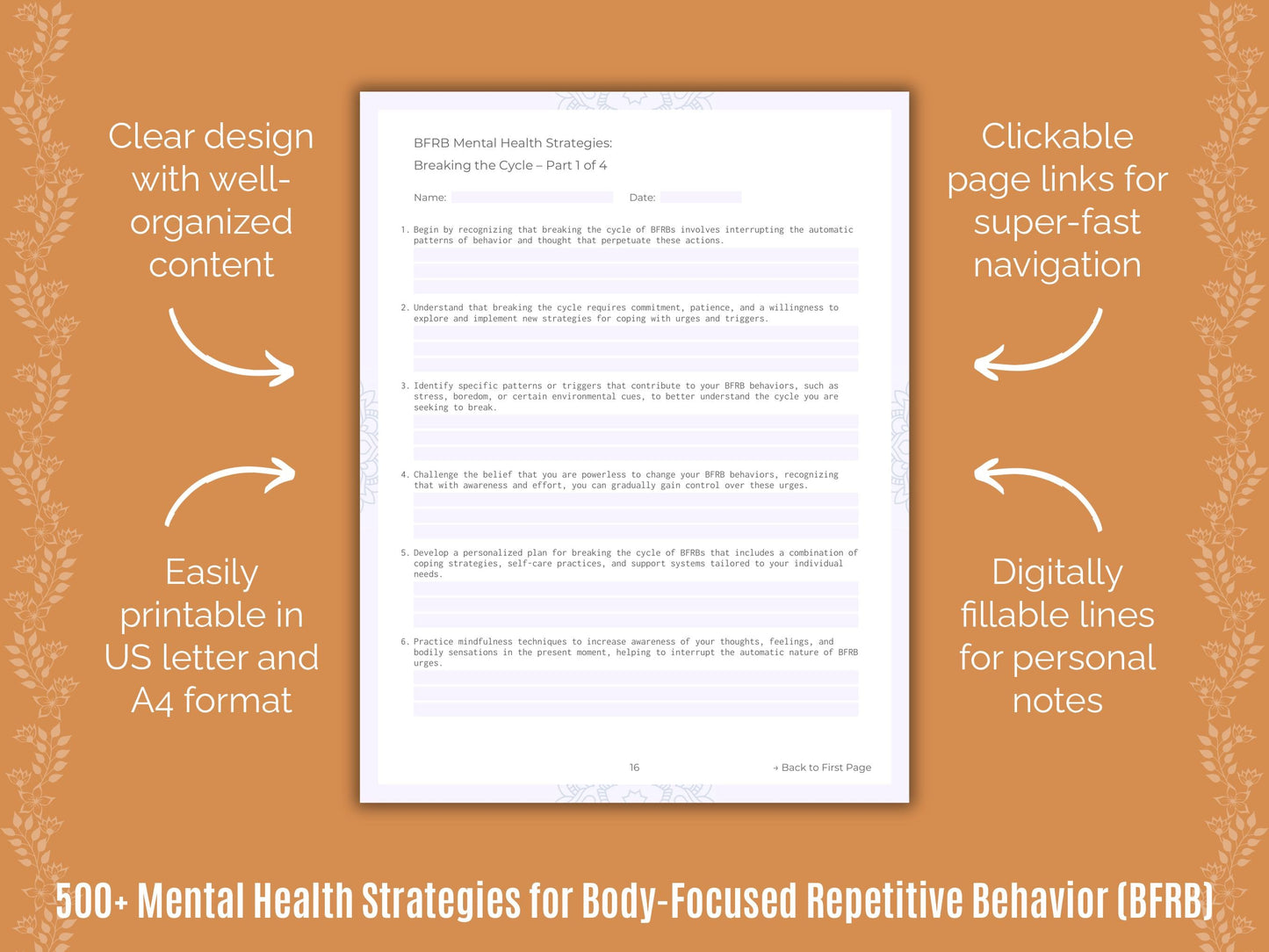 Body-Focused Repetitive Behavior (BFRB) Mental Health Counseling Templates