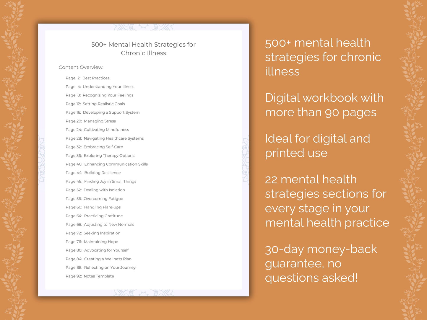 Chronic Illness Mental Health Therapist Worksheets