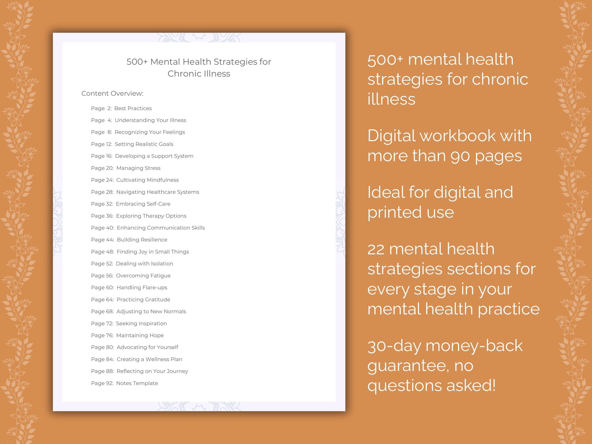 Chronic Illness Mental Health Therapist Worksheets