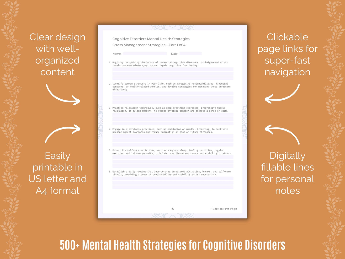 Cognitive Disorders Mental Health Counseling Templates