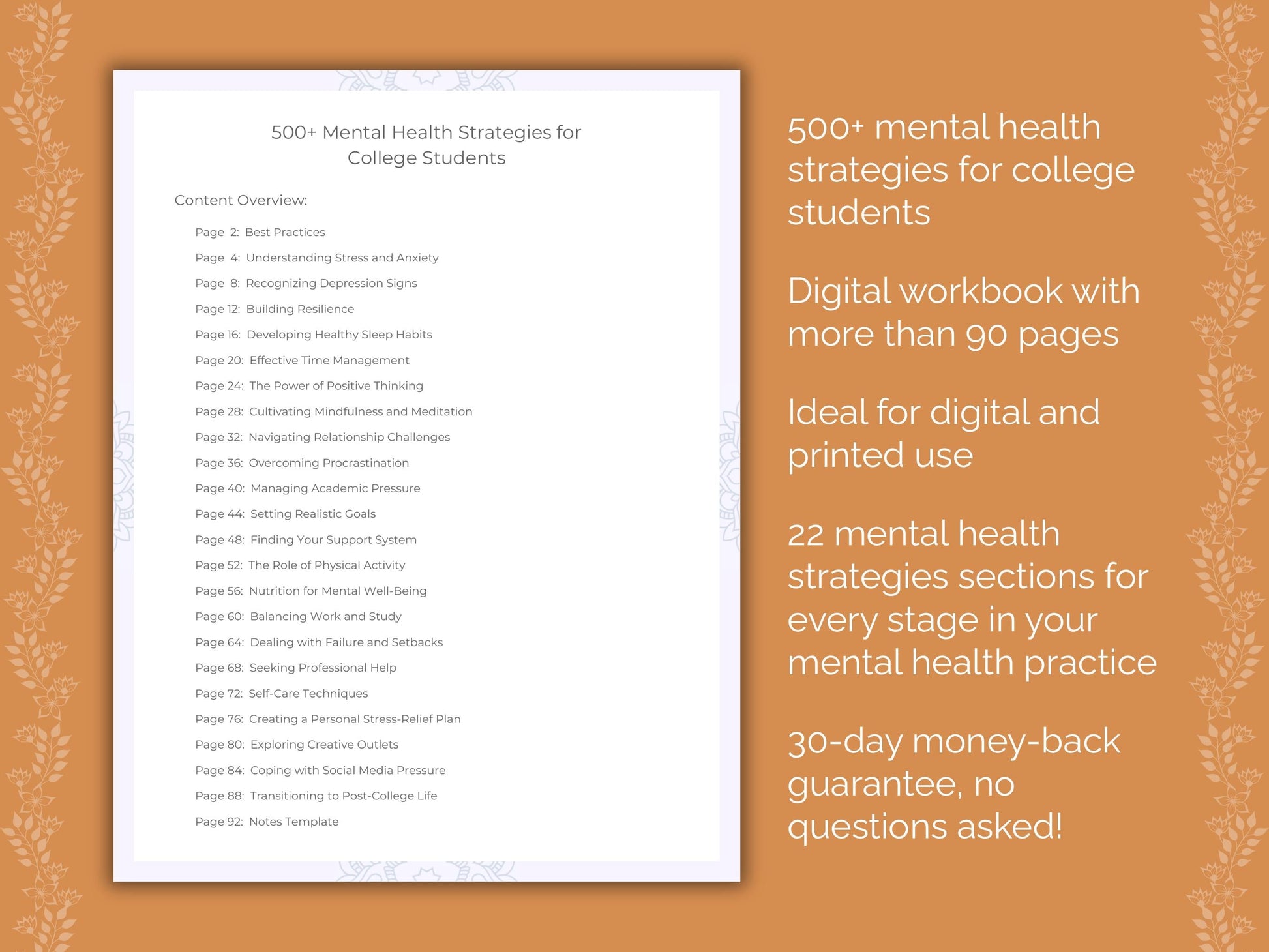 College Students Mental Health Therapist Worksheets