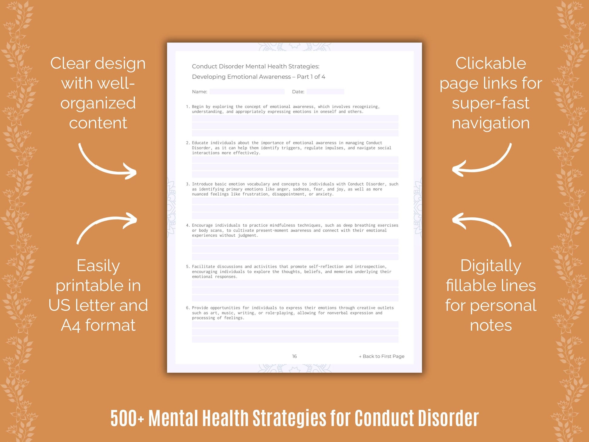 Conduct Disorder Mental Health Counseling Templates