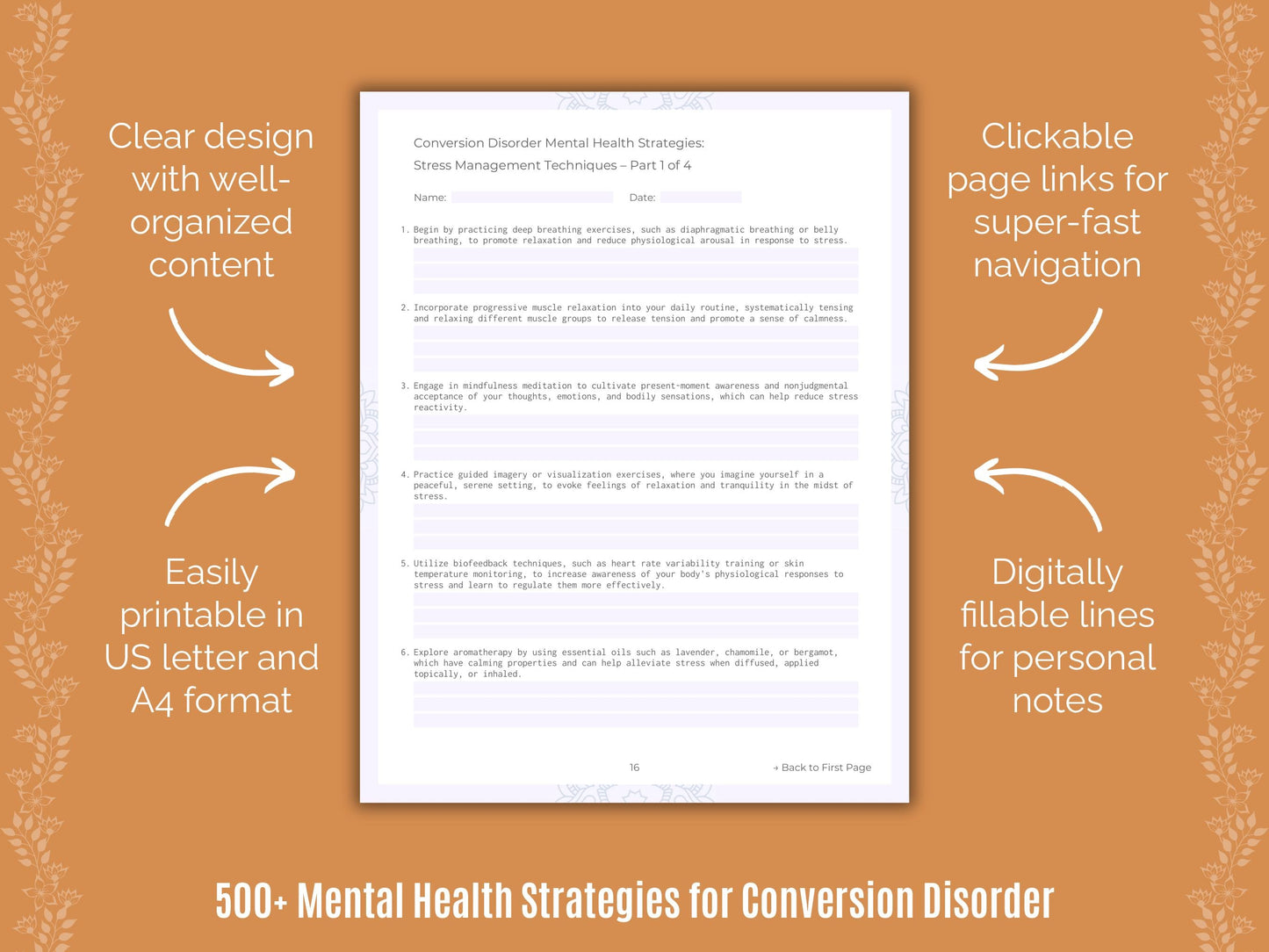 Conversion Disorder Mental Health Counseling Templates