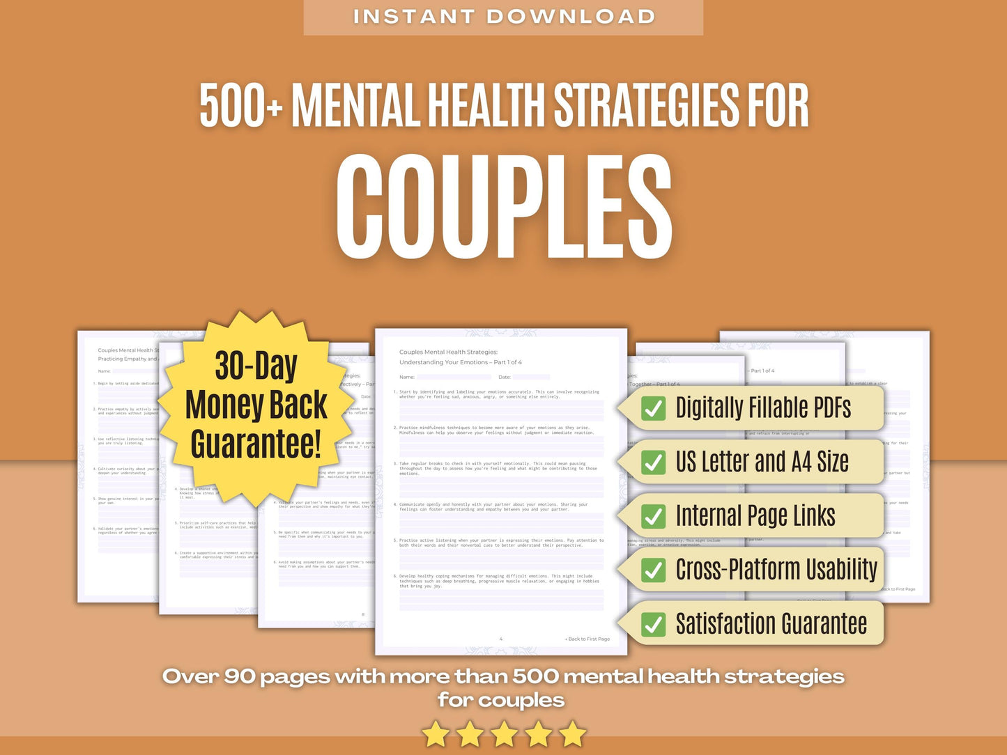 Couples Mental Health Psychology Workbooks