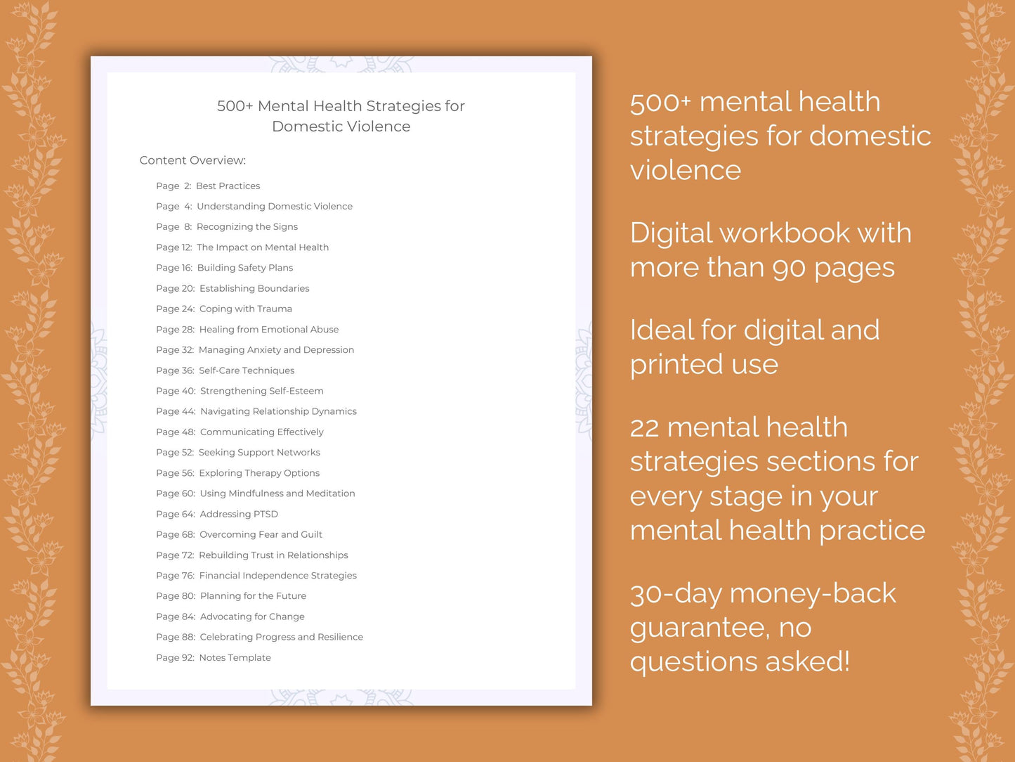 Domestic Violence Mental Health Therapist Worksheets