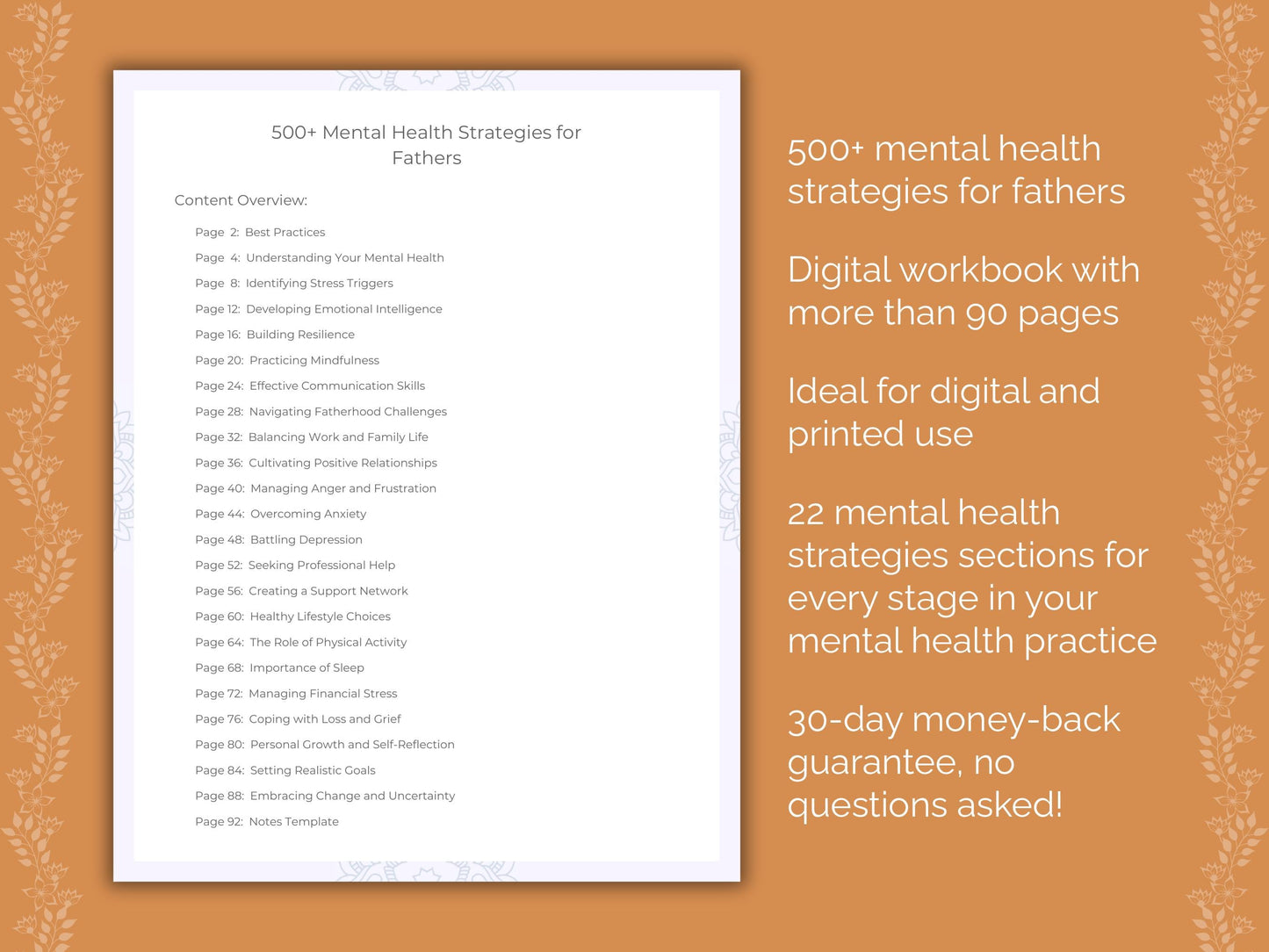 Fathers Mental Health Therapist Worksheets