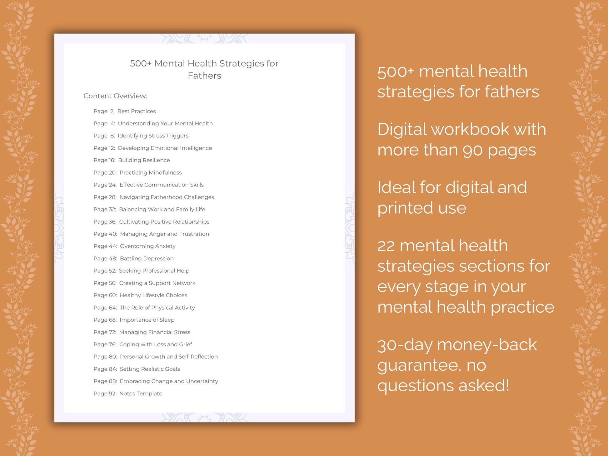 Fathers Mental Health Therapist Worksheets