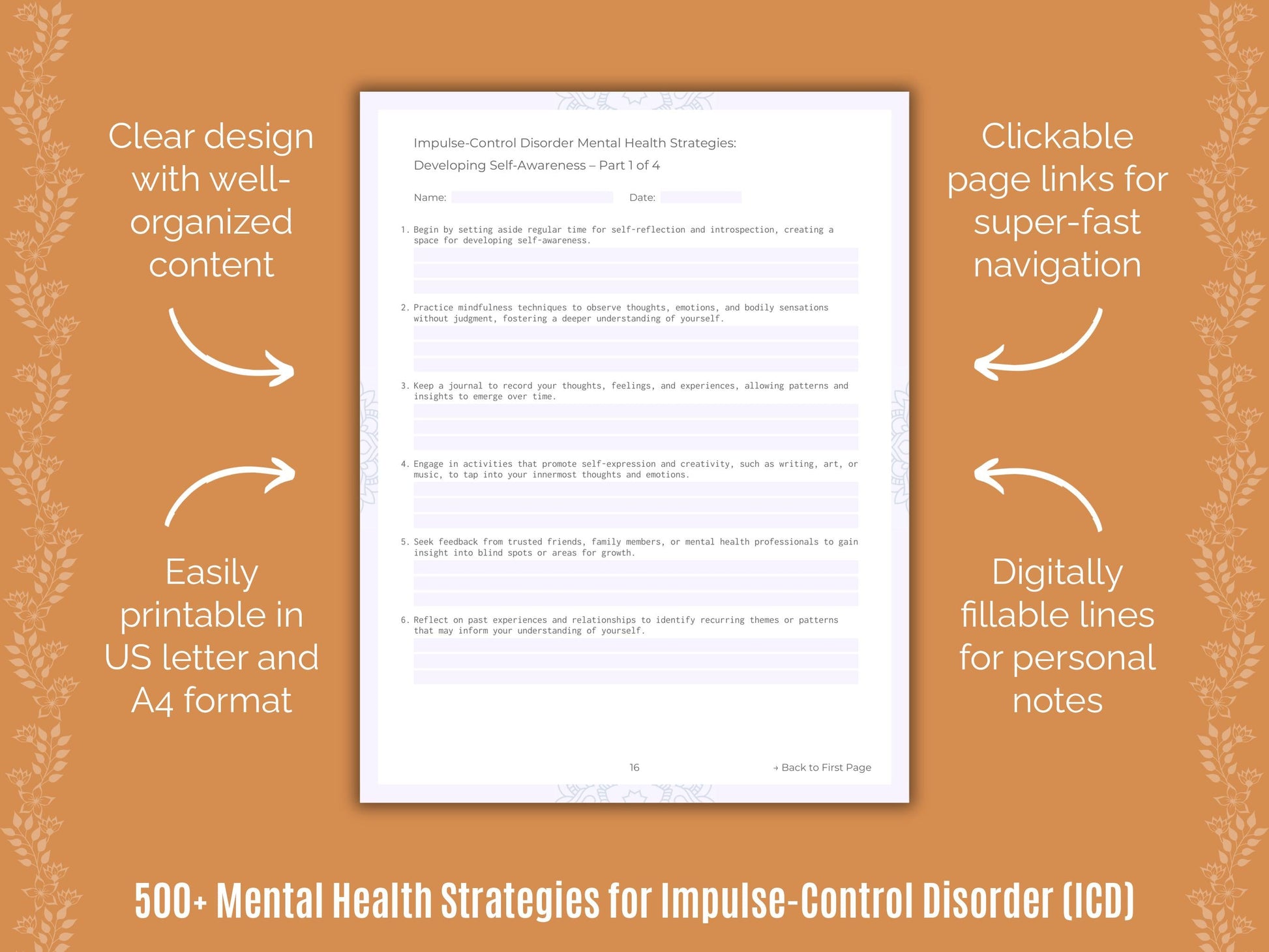 Impulse-Control Disorder (ICD) Mental Health Counseling Templates