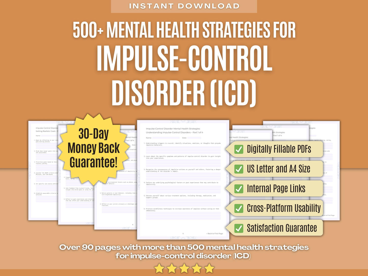 Impulse-Control Disorder (ICD) Mental Health Psychology Workbooks