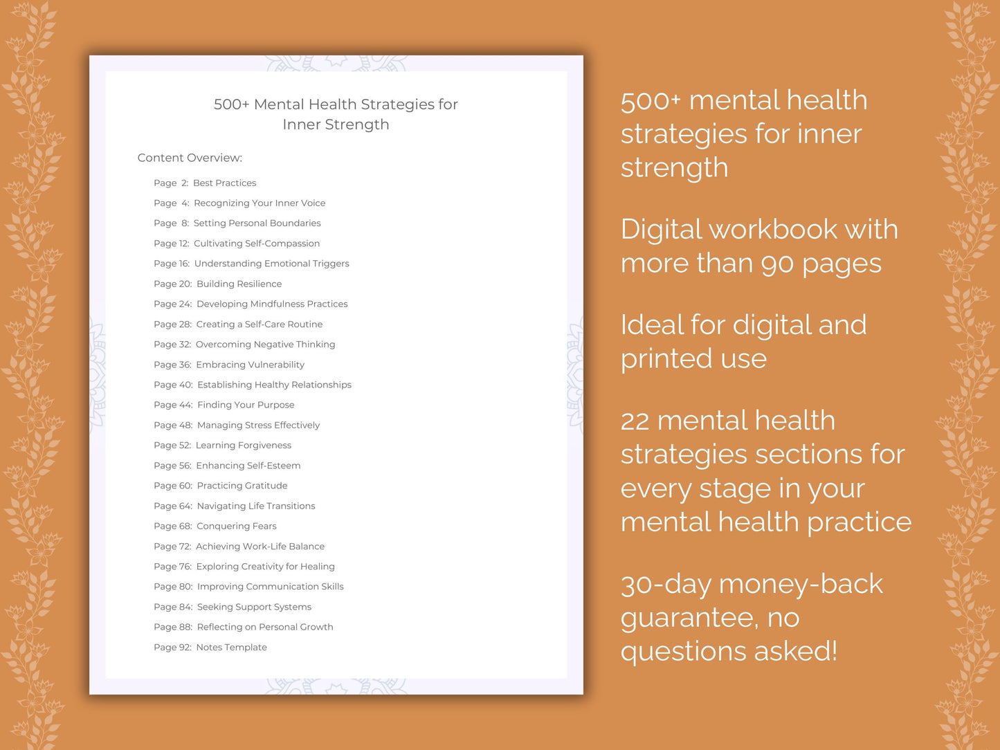 Inner Strength Mental Health Therapist Worksheets