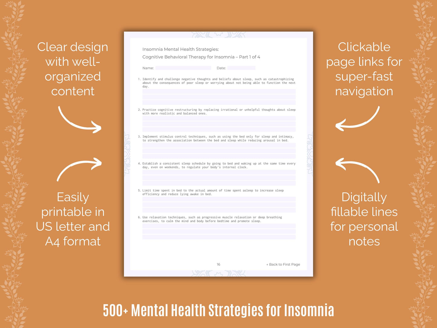 Insomnia Mental Health Counseling Templates