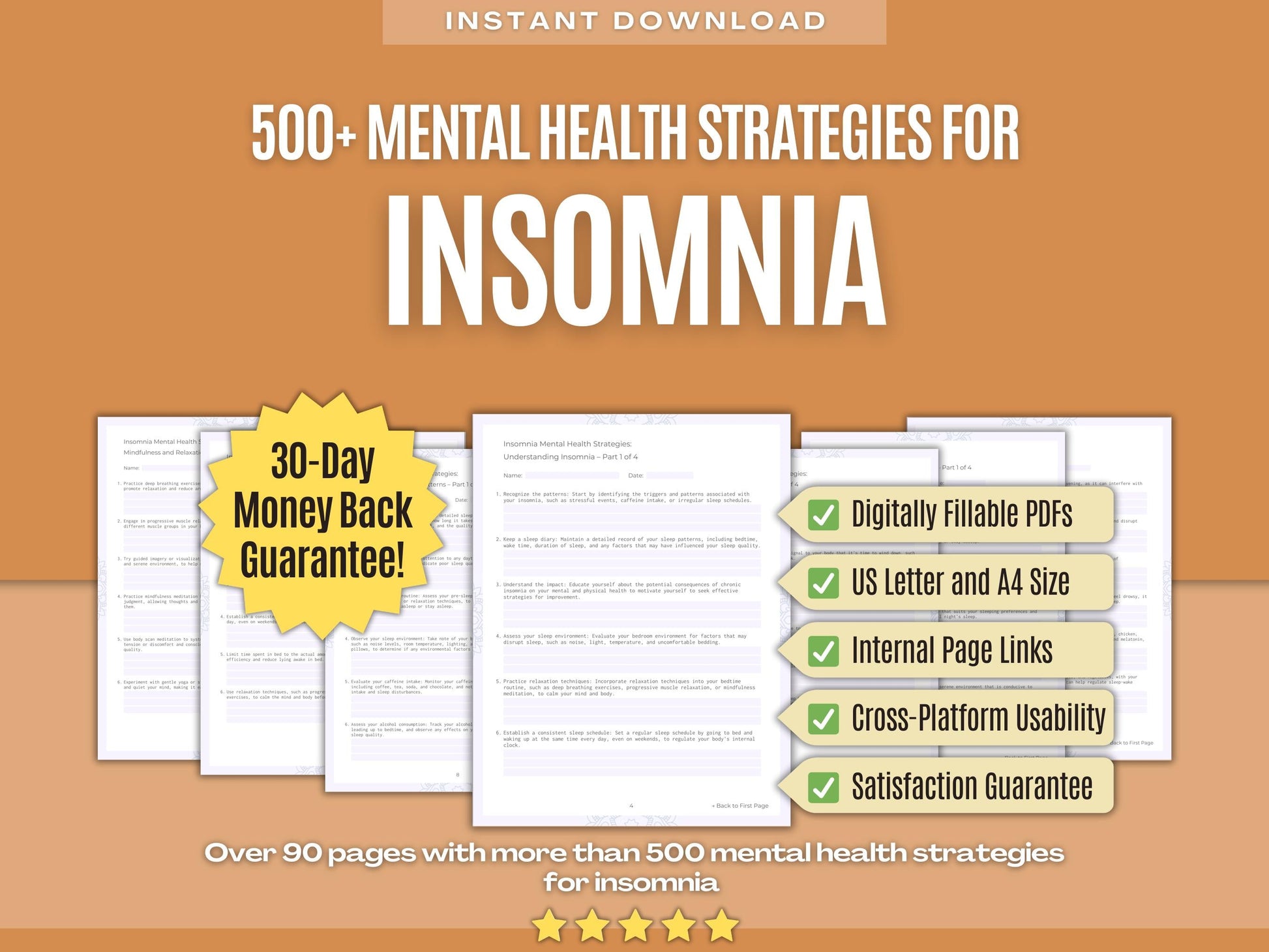 Insomnia Mental Health Psychology Workbooks