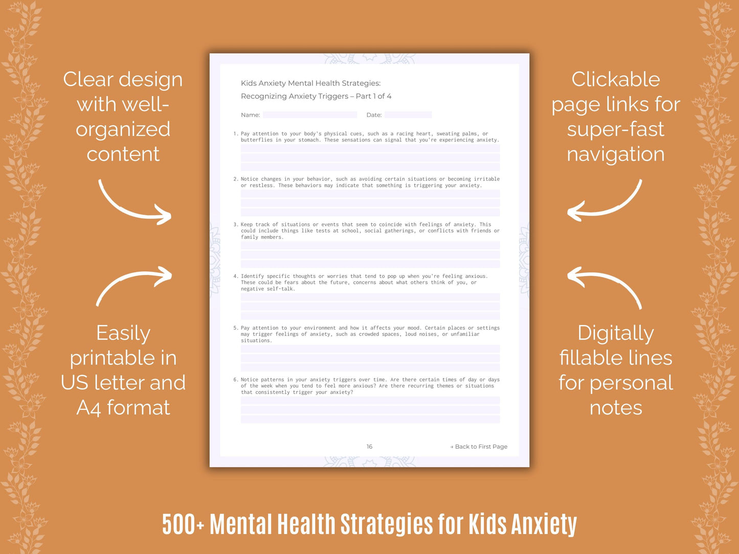 Kids Anxiety Mental Health Counseling Templates