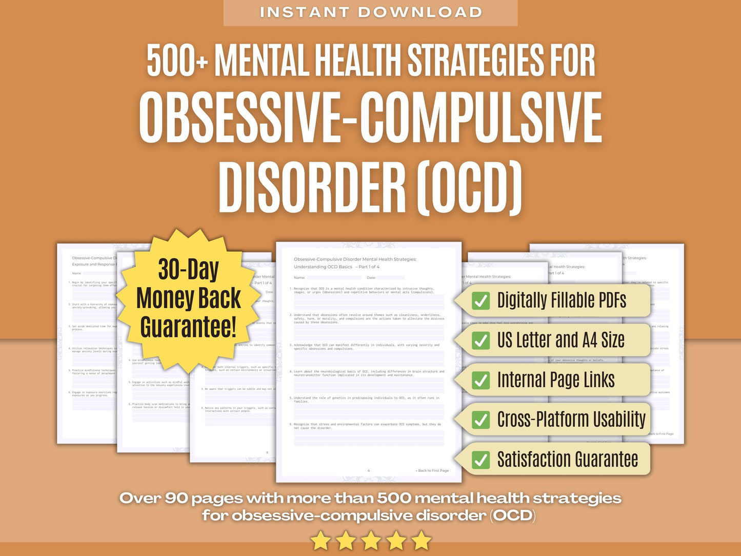 Obsessive-Compulsive Disorder (OCD) Mental Health Psychology Workbooks