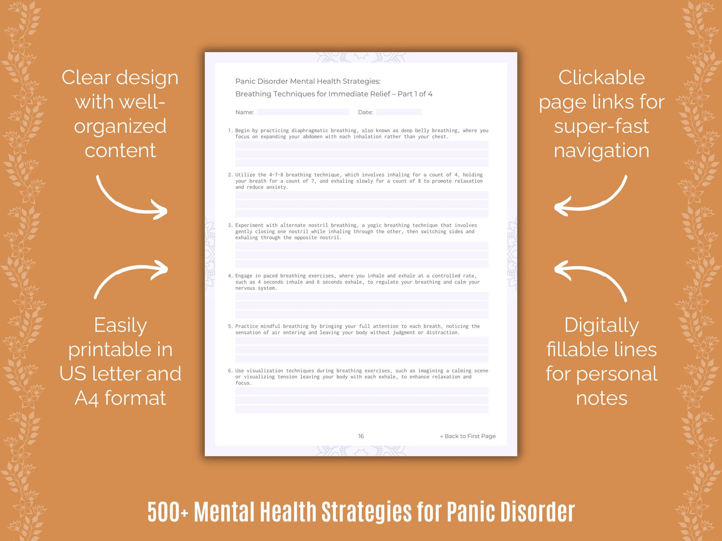 Panic Disorder Mental Health Counseling Templates