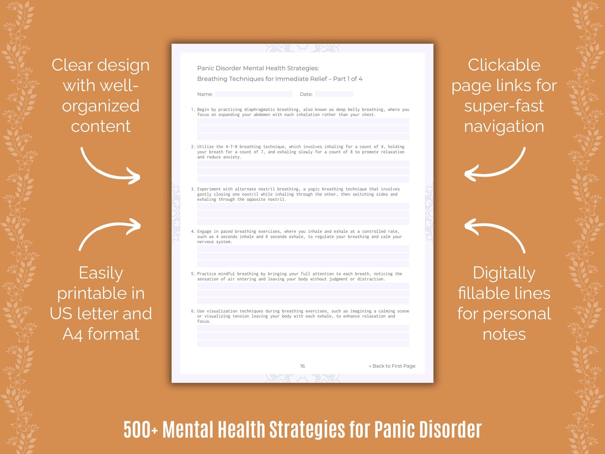 Panic Disorder Mental Health Counseling Templates