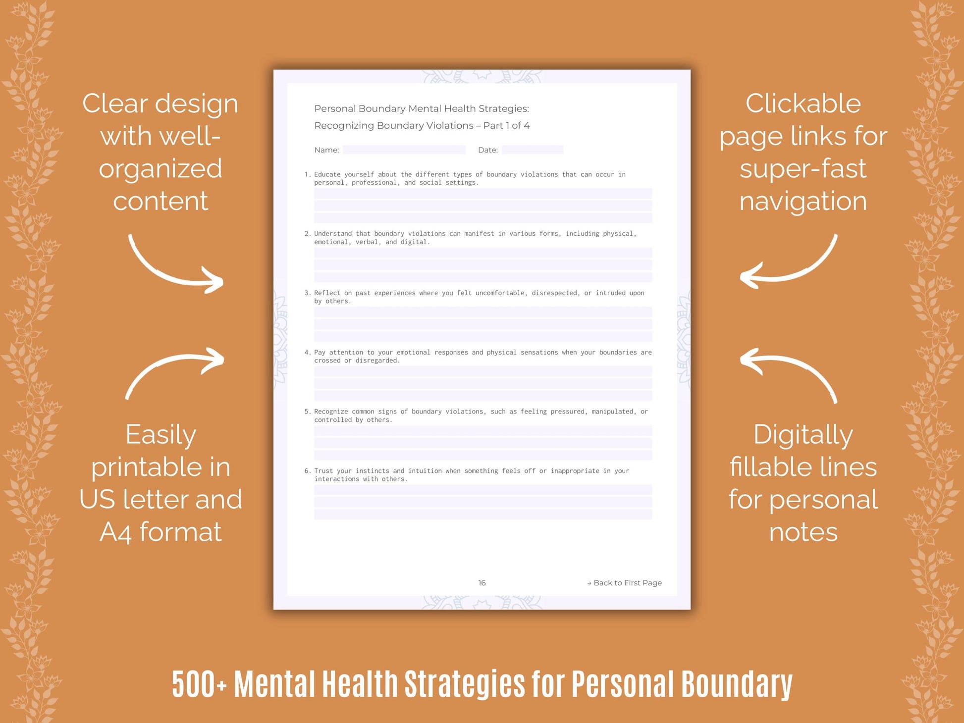 Personal Boundary Mental Health Counseling Templates