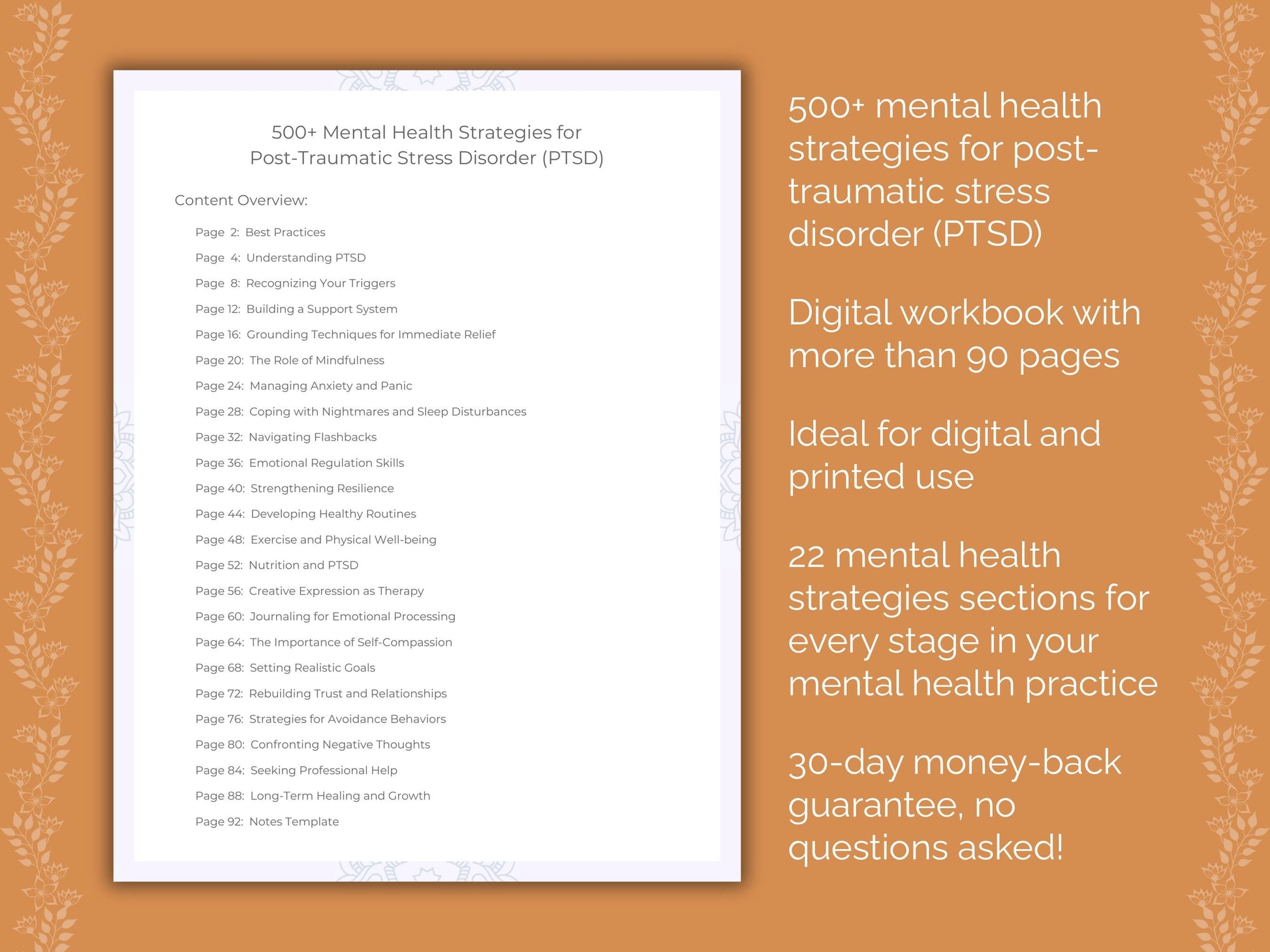 Post-Traumatic Stress Disorder (PTSD) Mental Health Therapist Worksheets