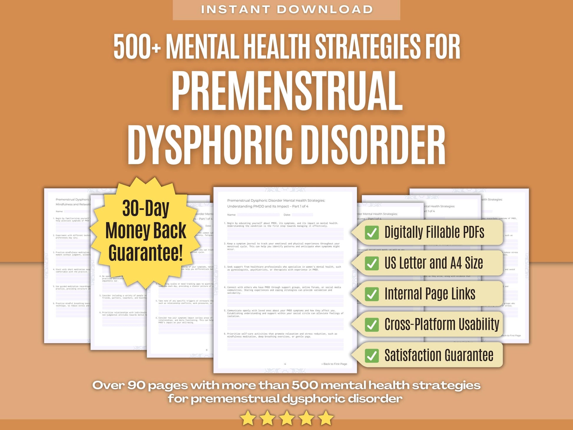 Premenstrual Dysphoric Disorder Mental Health Psychology Workbooks