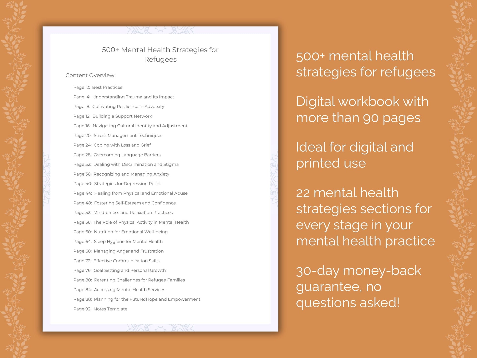 Refugees Mental Health Therapist Worksheets