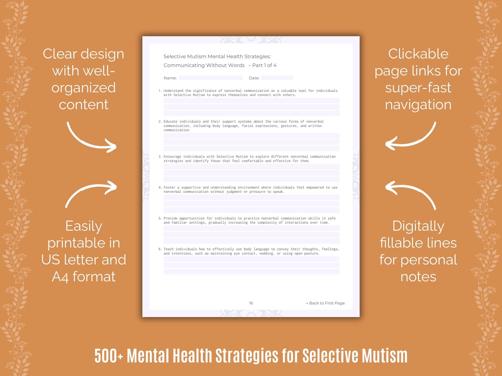 Selective Mutism Mental Health Counseling Templates