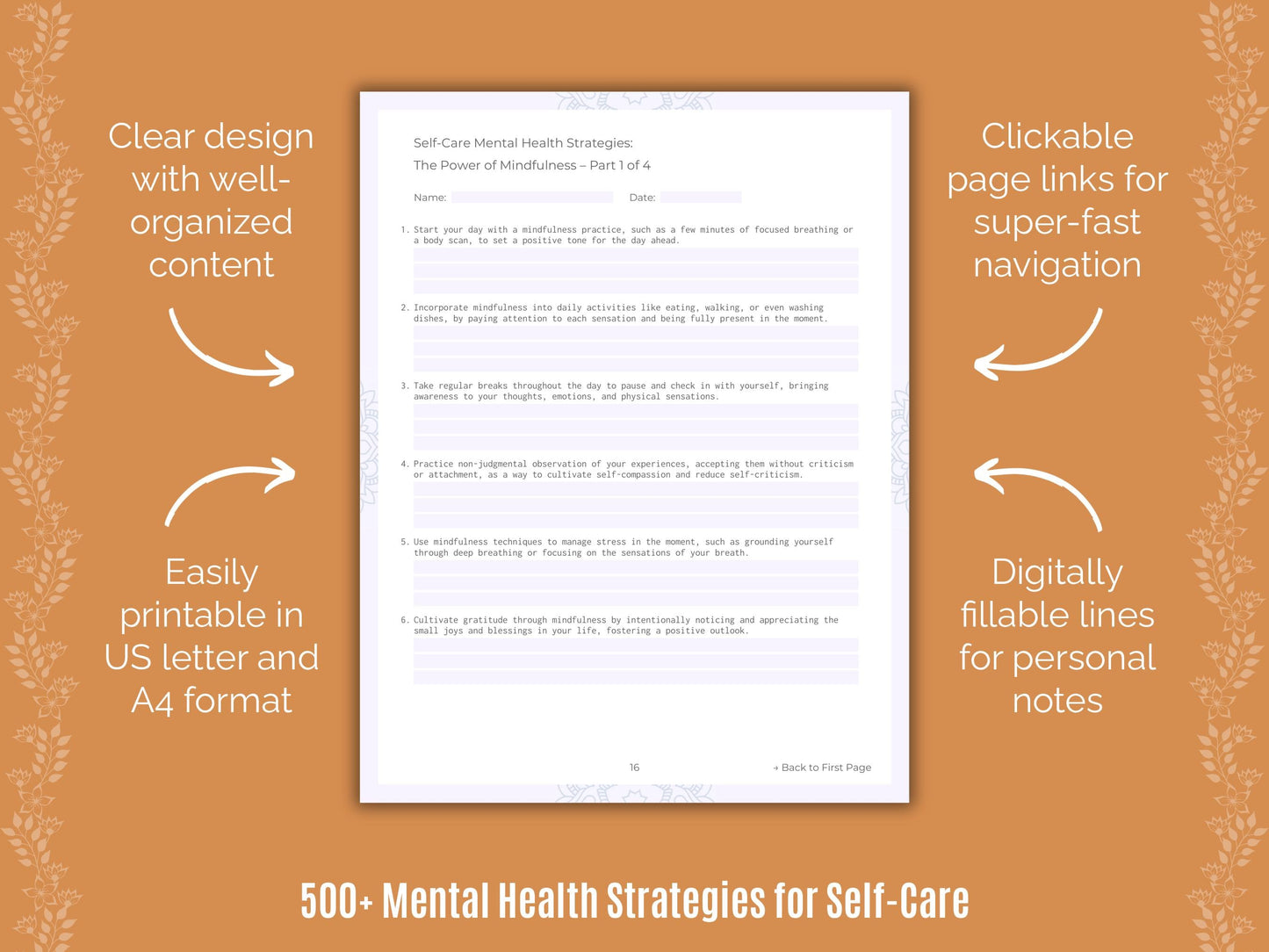 Self-Care Mental Health Counseling Templates