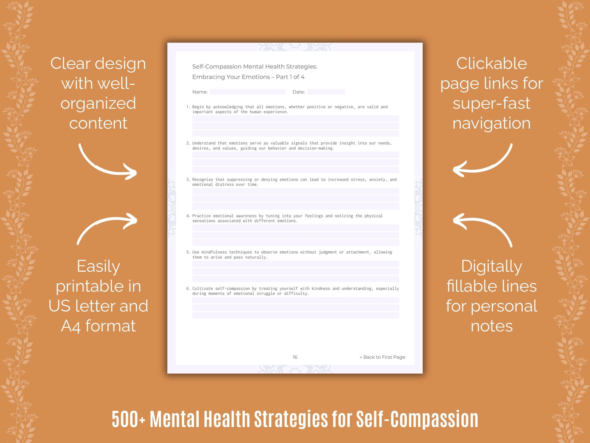 Self-Compassion Mental Health Counseling Templates