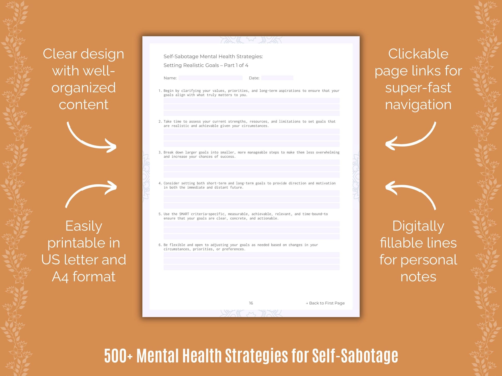 Self-Sabotage Mental Health Counseling Templates