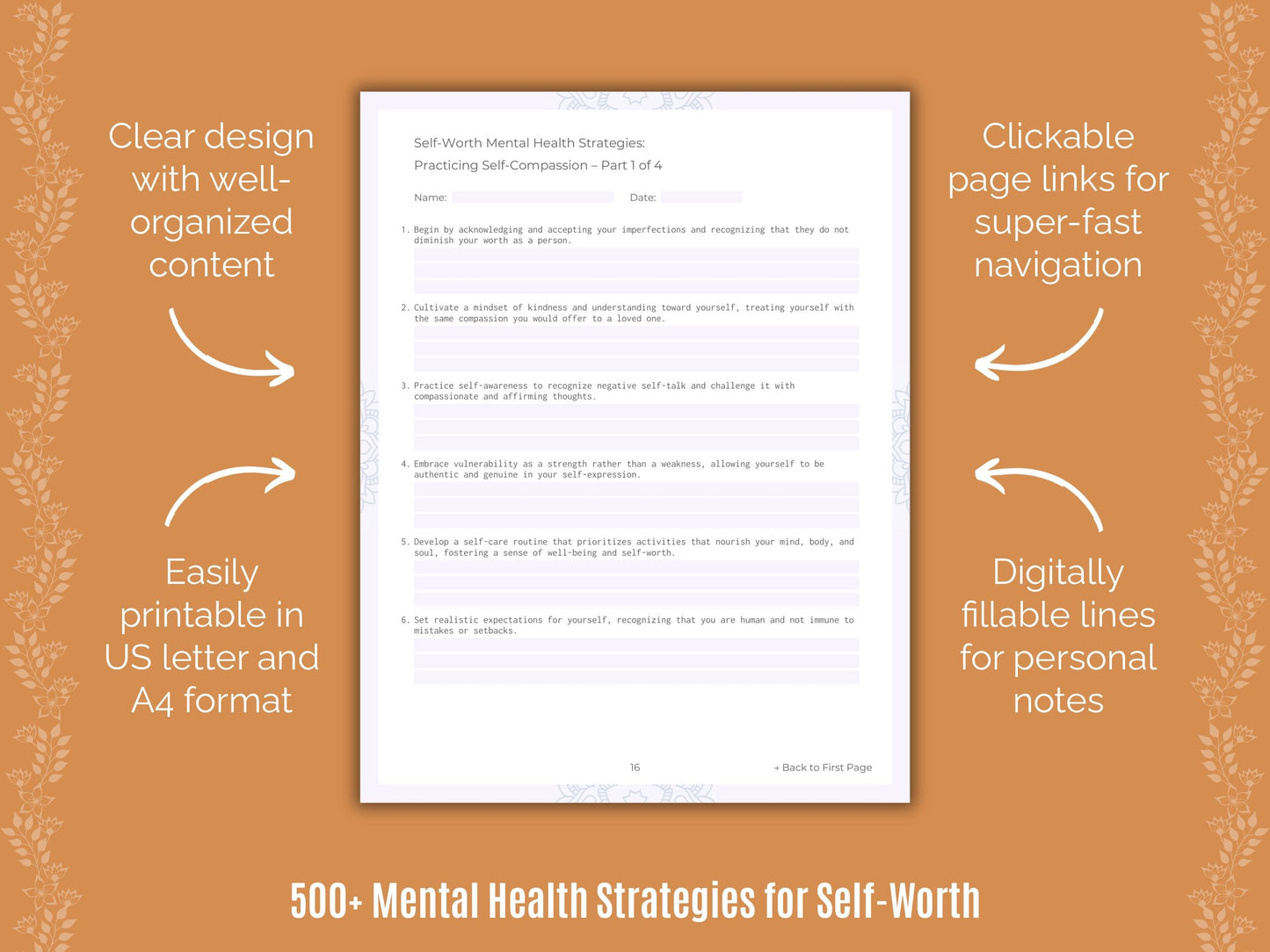 Self-Worth Mental Health Counseling Templates