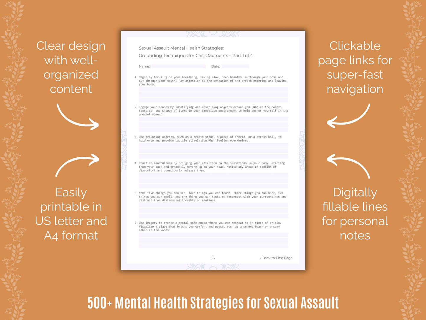 Sexual Assault Mental Health Counseling Templates