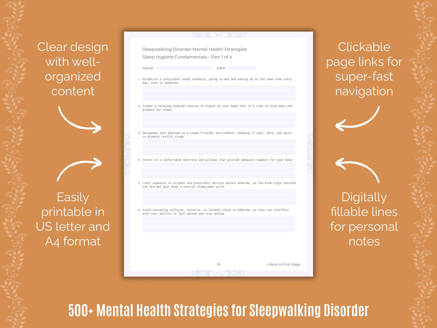 Sleepwalking Disorder Mental Health Counseling Templates