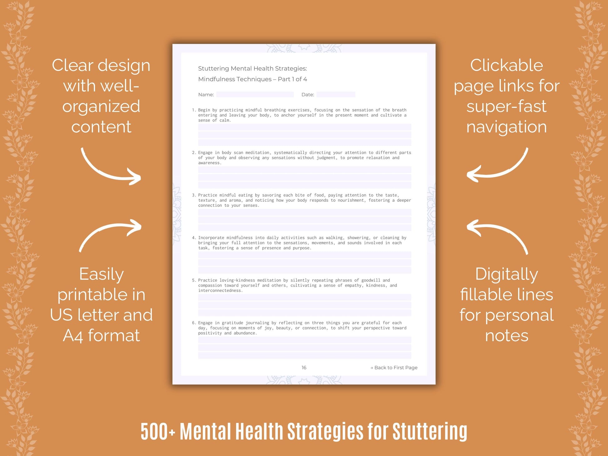 Stuttering Mental Health Counseling Templates