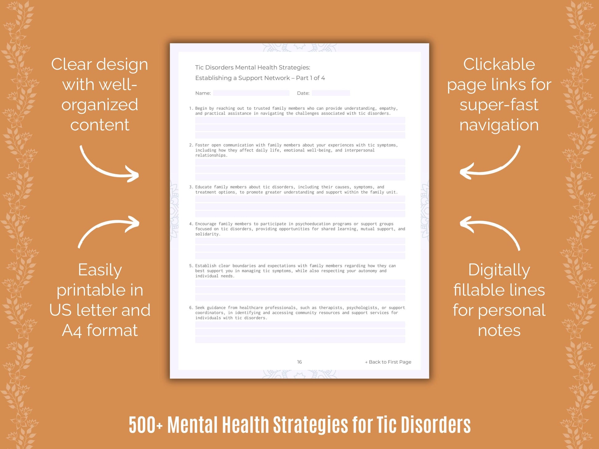 Tic Disorders Mental Health Counseling Templates