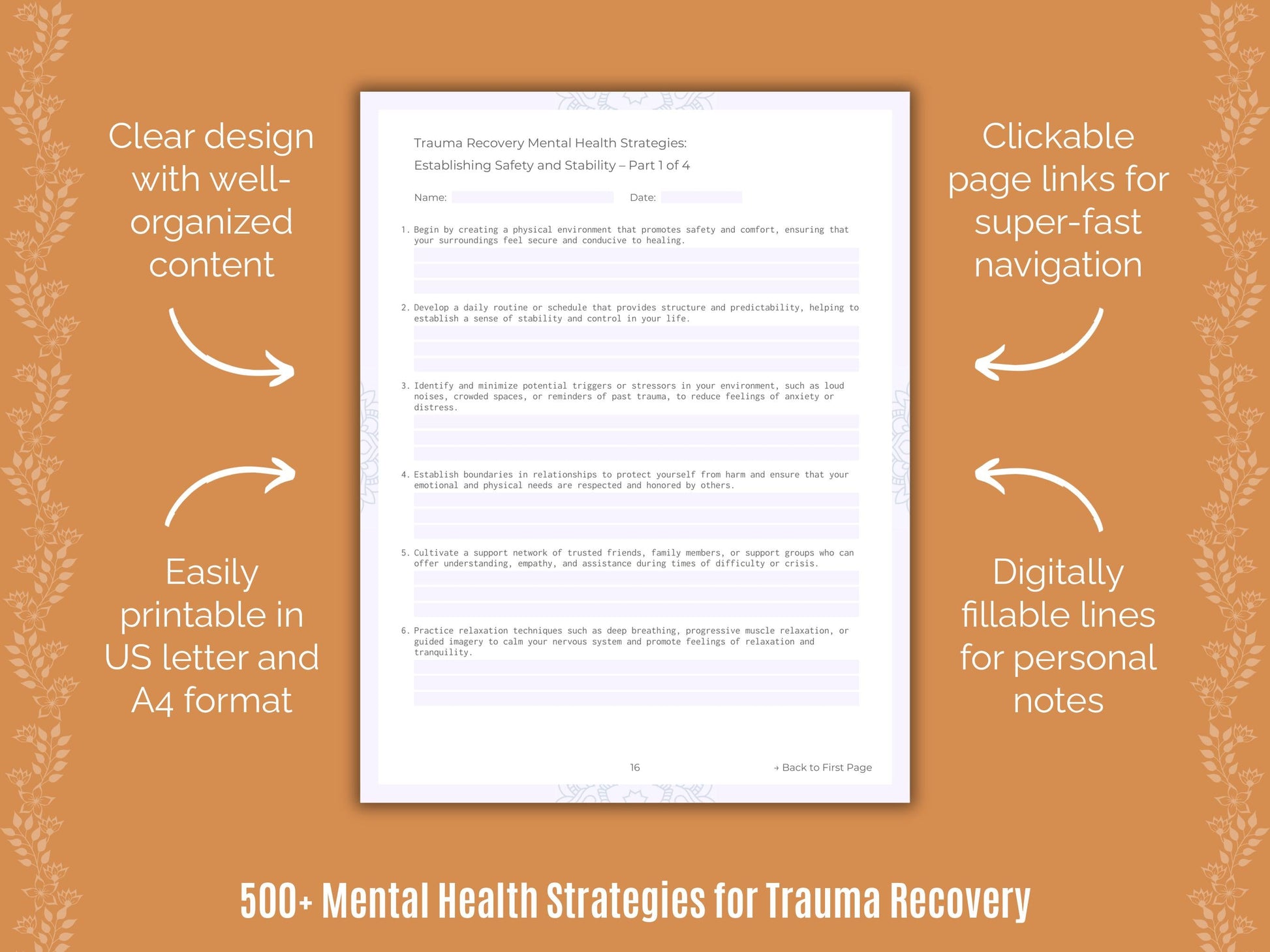 Trauma Recovery Mental Health Counseling Templates