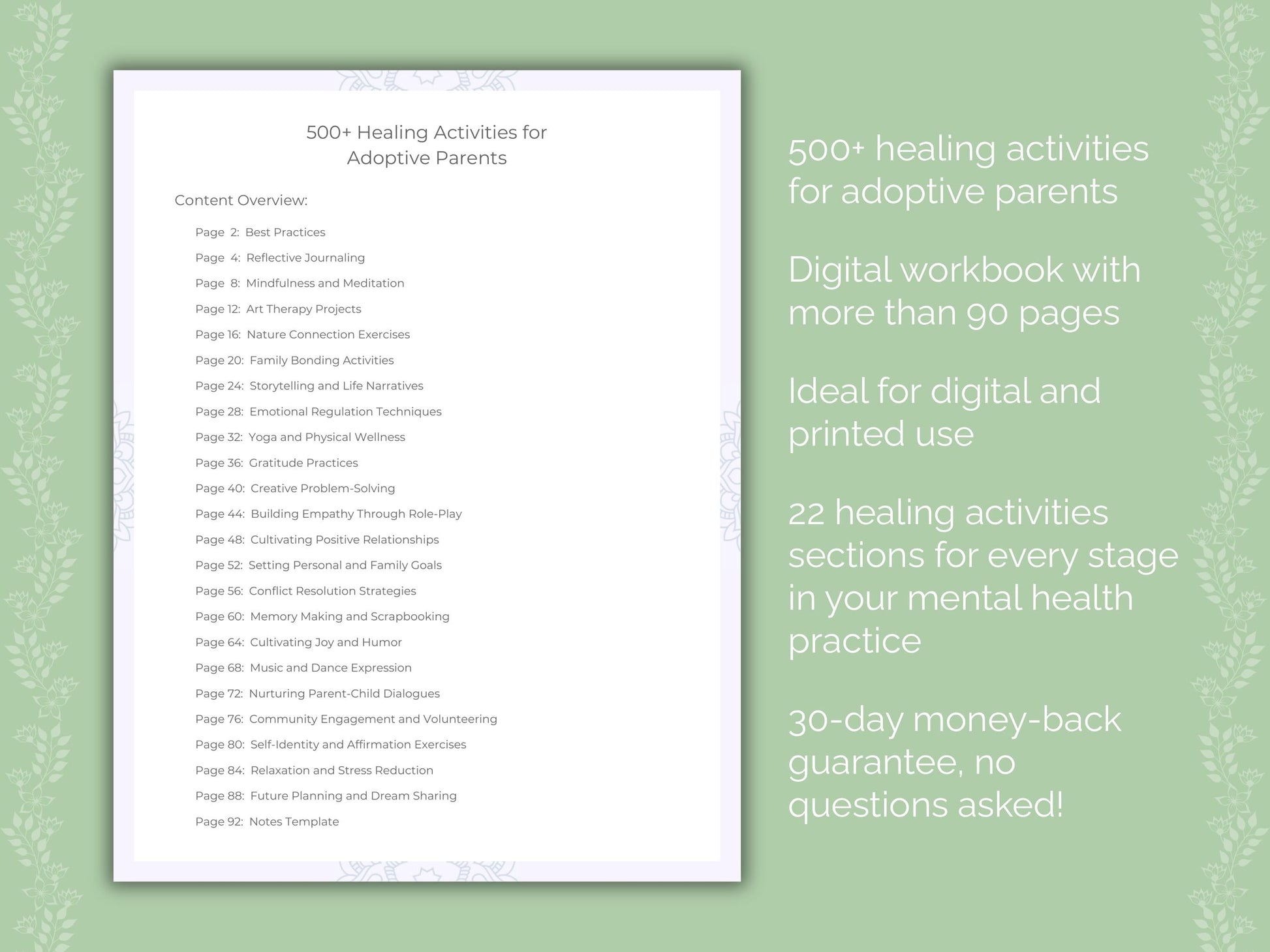 Adoptive Parents Mental Health Therapist Worksheets