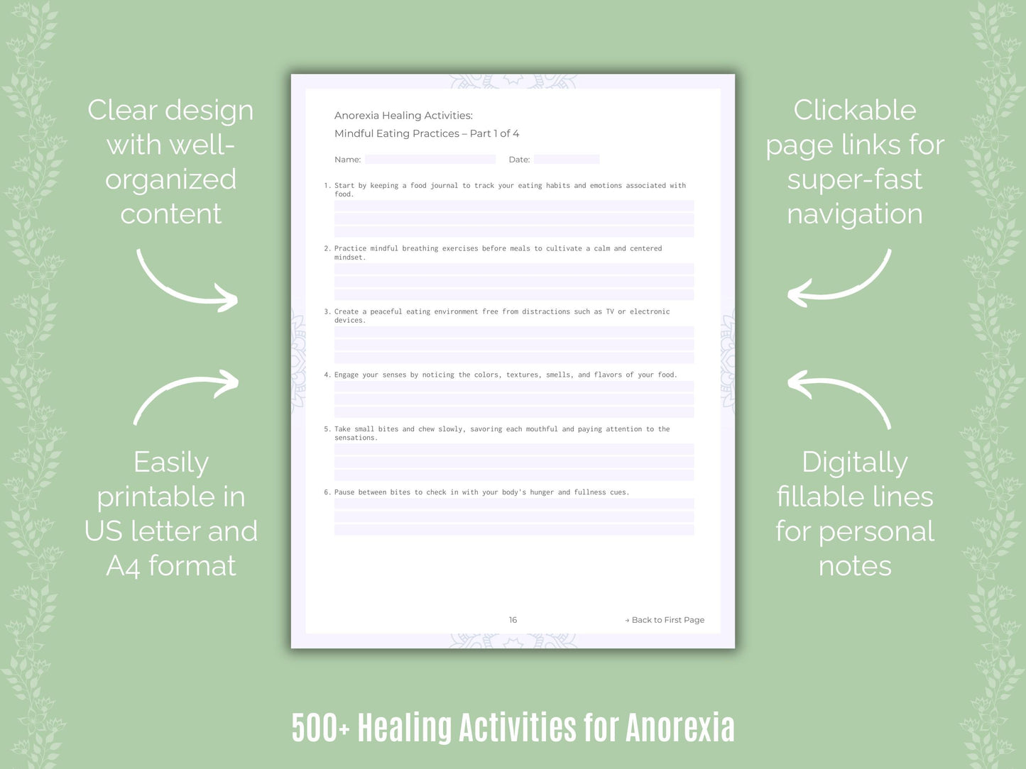 Anorexia Mental Health Counseling Templates