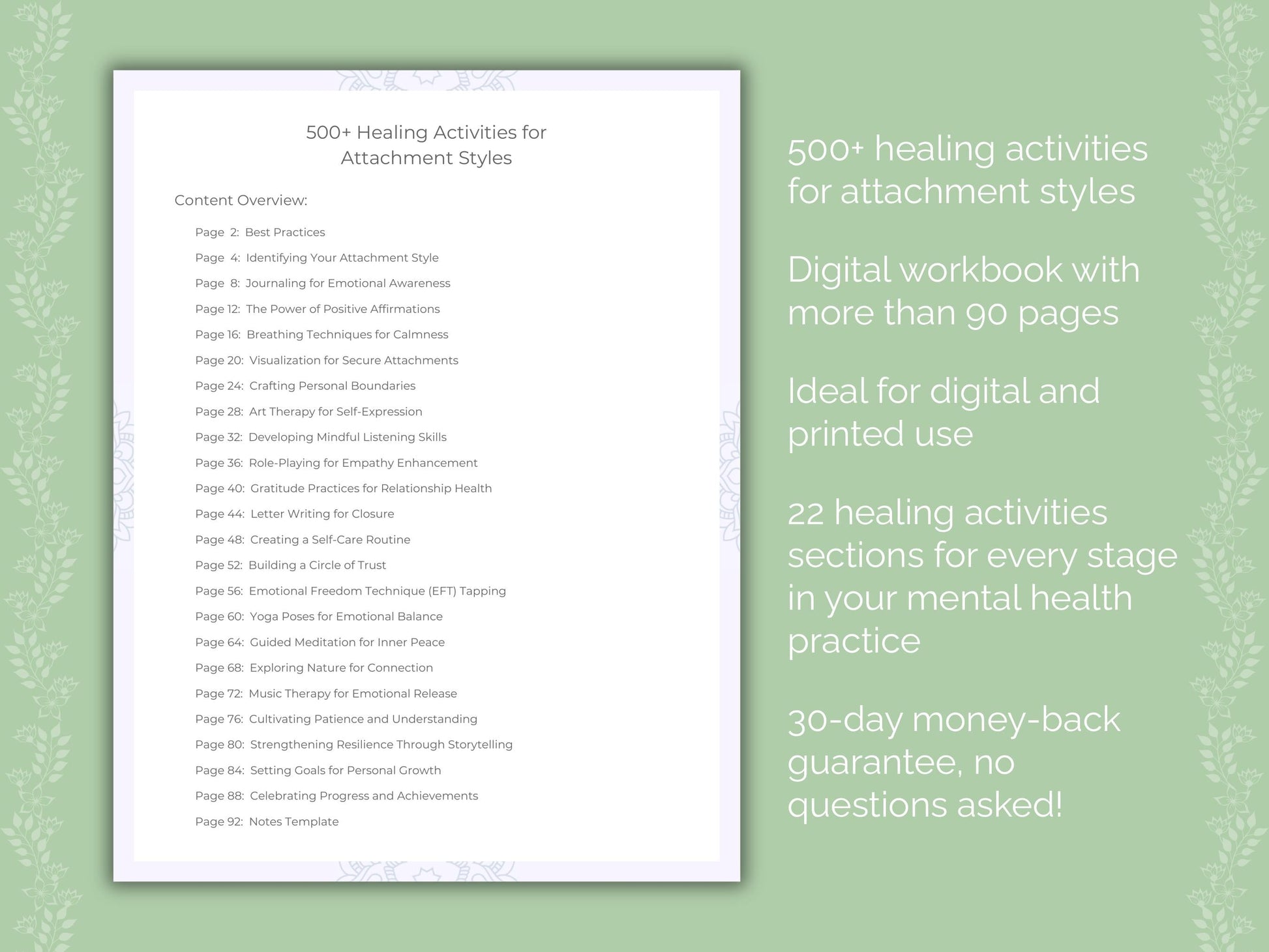 Attachment Styles Mental Health Therapist Worksheets